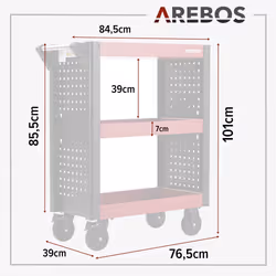 Arebos 4260627428991 chariot de service Rouge