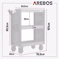 Arebos 4260627429011 chariot de service Anthracite