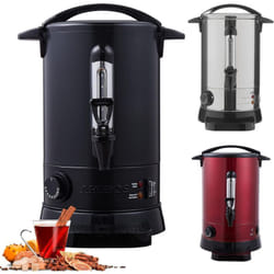 Distributeur de Boisson Chaudes 950W Chaudière à eau 6,8L 30 Tasses Marmite à Vin Chaud en Inox Thé Café Soupe Dispositif de réchauffement Thermostat