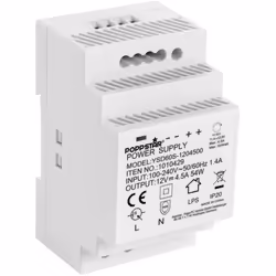 Alimentation pour rail DIN (Entrée 100-240 V AC 50/60 Hz Sortie 12 V DC 45 A 54 W) Alimentation / transformateur pour rail DI ...