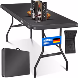 KESSER Table pliante pratique Table de fête/table de buffet Cette grande table de jardin de 183 cm est particulièrement rapid ...