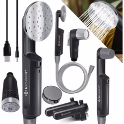 Cette douche de camping portable à batterie KESSER équipée de sa pompe avec batterie vous permet de vous doucher n’importe où ...