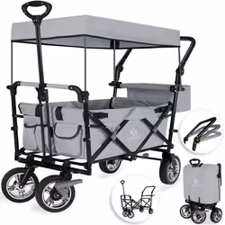 KESSER® Chariot de transport GT9000 pliable avec toit  gris