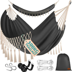 KESSER® Hamac 300kg capacité de charge 320x150cm capacité de charge max. 300 kg 1-2 personnes respirant franges résistant aux intempéries camping
