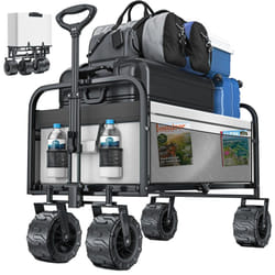 Kesser - Chariot pliable avec pneus larges Chariot à main Chariot de transport Chariot d'outillage incl. 2 poches filet pliable pneus en plastique