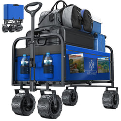 Kesser - Bollerwagen pliable avec pneus larges Chariot de transport Chariot pour appareils incl. 2 poches filet pliable pneus en plastique capacité