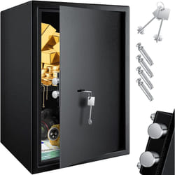 Kesser - Coffre-fort de meubles avec serrure à double panneton Coffre-fort Armoire à monnaie Coffre-fort mural 50x35x31cm avec 2 x clés et vis de