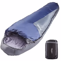 anaterra® Sac de Couchage LEKKAWARM - 3 Saisons 230x80cm Chaud Imperméable Coupe-Vent - Couverture pour Adultes Camping