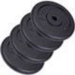 ScSPORTS® Jeu de Disques de Poids-40 kg 4 x 10 kg 30-31 mm en Fonte Noir - Plaques de Poids Musculation à Domicile Gym