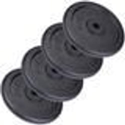 ScSPORTS® Jeu de Disques de Poids - Set de 60 kg 4 x 15 kg 30-31 mm en Fonte Noir - Ensemble de Poids Musculation à Domicile