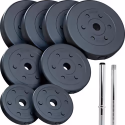 ScSPORTS® Jeu dHaltères – 30 kg Plaques de poids 2 x 125/25 kg & 4 x 5 kg en Chrome - Ensemble dHaltères avec Poids