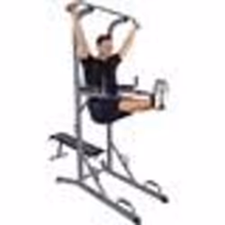 ScSPORTS® Station de Traction&Immersion - avec Banc Plat 185cm Max 120kg - Multi Gym Réglable Tireur&Trempeur Multifonc