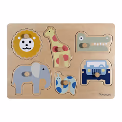 Kindsgut Steckpuzzle Safari, 6 pièce(s), Animaux, 1 an(s)
