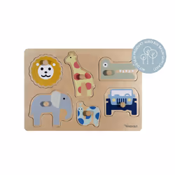 Kindsgut Steckpuzzle Safari Puzzle à formes 6 pièce(s) Animaux