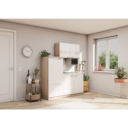 Cuisine Mini-cuisine Single Chêne Blanc Réfrigérateur Luis 160 cm Respekta