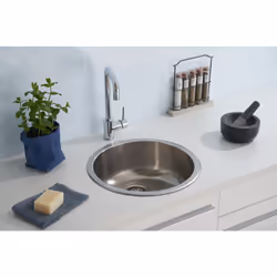 respekta® Evier en acier inoxydable Portland : Evier encastré avec 1 cuve Pour les meubles sous évier à partir de 45 cm Y com ...