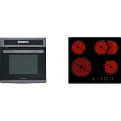 Four encastrable Cuisinière Black Steel + table de cuisson vitrocéramique Set - Respekta