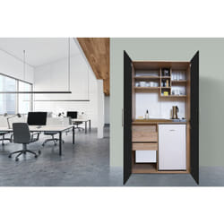 Cuisine Cuisine de bureau Mini-cuisine Single Chêne Noir Peter 104 cm Respekta