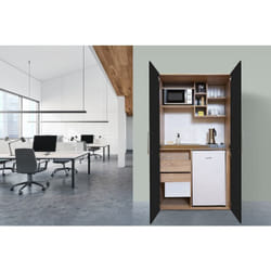 Cuisine Cuisine de bureau Mini-cuisine Single Chêne Noir Peter 104 cm Respekta