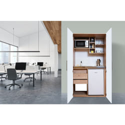 Cuisine Cuisine de bureau Mini-cuisine Single Chêne Blanc Peter 104 cm Respekta