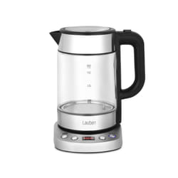 Lauben LBNEK17GS bouilloire 1,7 L 2200 W Noir, Acier inoxydable, Transparent