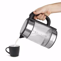 Lauben LBNEK17GS bouilloire 1,7 L 2200 W Noir, Acier inoxydable, Transparent