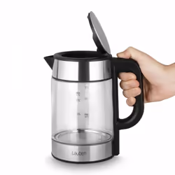 Lauben LBNEK17GS bouilloire 1,7 L 2200 W Noir, Acier inoxydable, Transparent