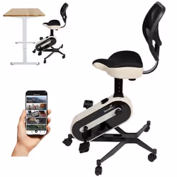 Vélo dappartement Skandika Office Bike Deskbike pour le bureau compatible Kinomap max. 150 kg 8 niveaux de résistance