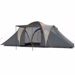 Tente familiale dôme - Skandika Daytona 6 - 6 personnes - 3 cabines Marquise Colonne deau 3000 mm hauteur 1m95 - 530x370cm Gr ...