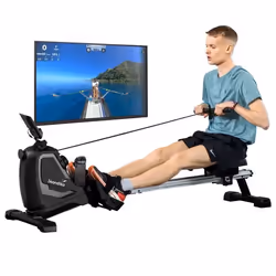 Rameur dappartement Skandika Venn - Bluetooth - Compatible app kinomap - 8 niveaux de résistance - Console - Poids max. 125kg