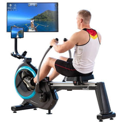 Rameur magnétique avec Bras articulés 3D - Skandika Nordlys - 16 Niveaux de résistance - 21 Prog +1 Manuel - Support Tablette