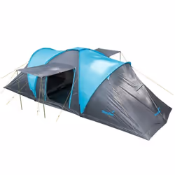 Tente dôme familiale camping - Skandika Hammerfest 6 Sleeper Protect - 6 personnes - 620 x 220cm - Tapis de sol cousu - 2 cab ...