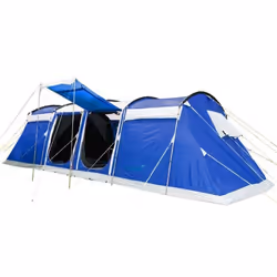 Tente familiale tunnel 10 personnes -Skandika Montana 10 Sleeper Protect - Tapis de sol cousu - 2 Cabines sombres