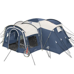Tente de camping Skandika Nimbus 8 Sleeper - 8 pers - Cabines sombres - 615 x 605 cm - Bleu
