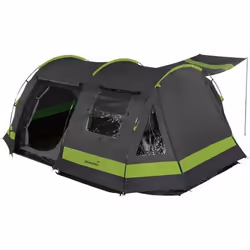 Tente tunnel familiale - Skandika Kambo 4 - 4 personnes - 1 cabine sombre - 420 x 275 cm - 3 entrées - Anthracite