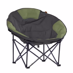 Skandika Moonchair Deluxe XXL - Siège Fauteuil de Camping Pliable - Cadre Acier - Robuste- Jusqu à 150kg - Gris/vert