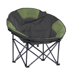 Skandika Moonchair Deluxe XXL - Siège Fauteuil de Camping Pliable - Cadre Acier - Robuste- Jusqu à 150kg - Gris/vert