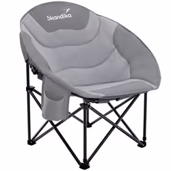 Chaise de camping siège rembourrée - Skandika Moonchair Sirkka - Fauteuil pliable - Max. 150 kg - Sac de transport - Gris