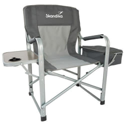 Chaise Pliable Camping - Skandika Tepsa  - avec compartiment Isotherme et table - Supporte 150 kg - Gris
