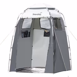 Skandika Tente de douche toilettes de camping - Hauteur 2m30 - Fenêtres occultables - Extras
