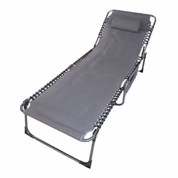 Skandika Torget - Chaise Longue - Bain de Soleil - Transat de Relaxation - 190 x 60 x 30 cm - Max 150 kg - Gris