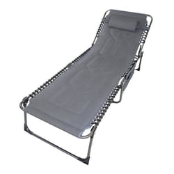 Skandika Torget - Chaise Longue - Bain de Soleil - Transat de Relaxation - 190 x 60 x 30 cm - Max 150 kg - Gris