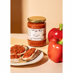 KoRo AUFSTR_006, 67% poivrons*, purée de tomates*, huile de tournesol*, oignon*, sucre de canne*, sel, ail*,..., Bulgarie, 10 ...