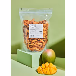 KoRo PUFF_003, 100% mangue* *provenant de l'agriculture biologique contrôlée, 363 kcal, 1538 kJ, 3 g, 72 g, 8,4 g