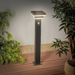 Solar lampe sur pied Lucca 86 cm avec capteur pir noir IP44 outdoor 102763 - Esotec