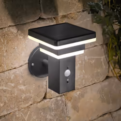 Cascades modernes - l'applique solaire Lucca avec capteur PIR L'applique murale solaire Lucca diffuse de la lumière sur deux  ...