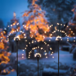 Funkelzauber - Set de 3 cierges magiques solaires Avec ces trois lampes solaires, vous apportez nuit après nuit un petit feu  ...