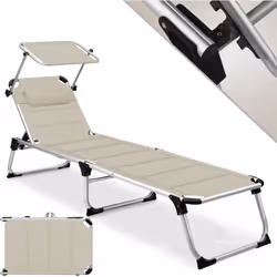 Chaise longue SUN KESSER - avec anses pratiques, pare-soleil, surface de couchage et coussin de nuque rembourrés Avec notre c ...