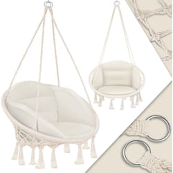 Chaise suspendue avec coussin - Chill Chaise suspendue à suspendre pour adultes & enfants Hamac jusqu'à 150 kg Suspension siège suspendu Indoor &