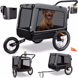 KESSER Boxer remorque pour chien 3 en 1 d’une capacité d’environ 240 litres, en toile Oxford 600D, Smart Space Concept, capac ...
